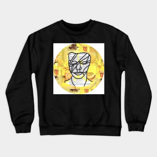 Splattered Bowie - Yellow Crewneck Sweatshirt by IslandofdeDolls